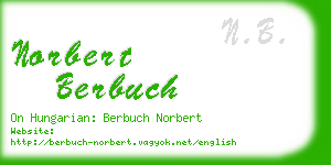 norbert berbuch business card